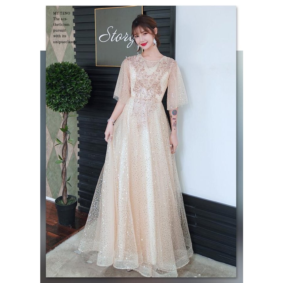 ロング丈ドレス ウエディングドレス ナイトドレス 上品 大人 パーティードレス 結婚式 大きいサイズ