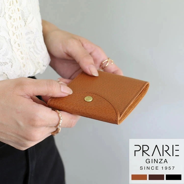 ベジタブル タンニン レザー 2つ折り 財布 日本製 本革 レディース【名入れ 可能】イタリアンレザー 牛革 PRAIRIE [プレリー] ミニ 薄型財布 折り財布 おしゃれ 軽量 丈夫 母の日 ギフ