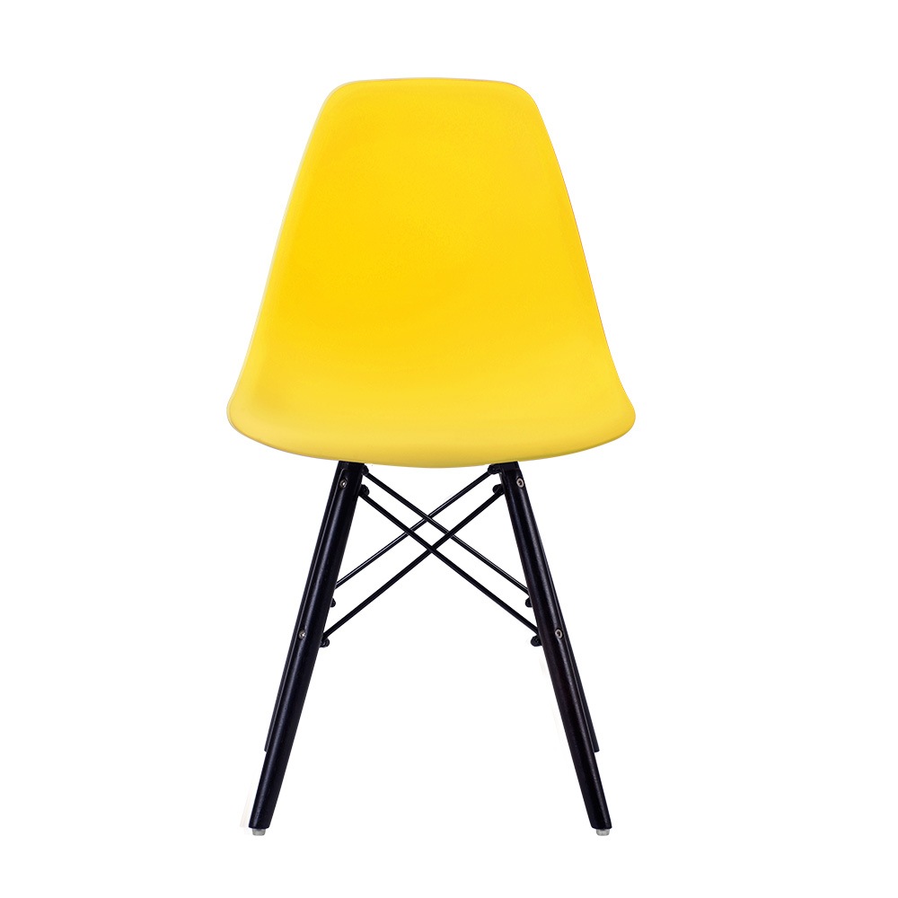 【国内発送】1492【2脚セット】【イエロー座面＆ダークブラウン脚】イームズチェア リプロダクト ダイニングチェア ダイニングチェアー イームズチェア DSW eames イームズ チェアー DSW