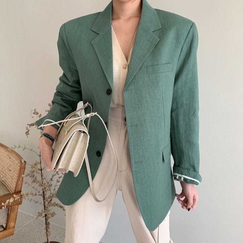 3つボタン テーラード ジャケット レディース アウター 上着 羽織り 長袖 Vネック 襟付き ノッチドラペルカラー 体型カバー きれいめ シンプル カジュアル 上品 おしゃれ かっこいい