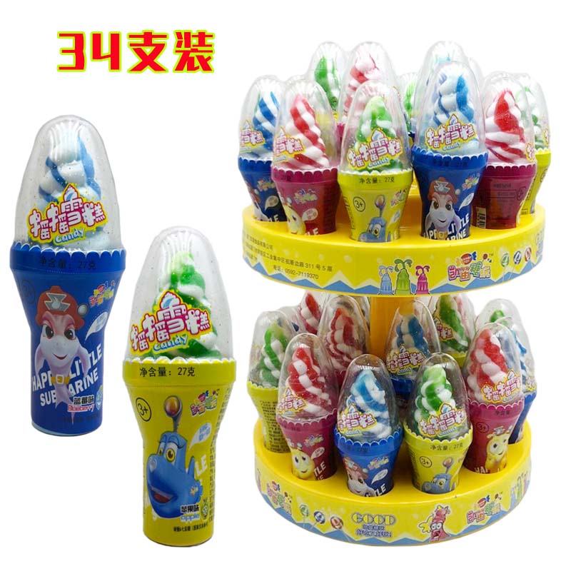 2個で3oo円OFF！34Pcs かさばりのかわいいキャンディー超かわいい子供向けフルーティーなアイスクリームロリポップ全体のボックス 誕生日プレゼント 子供の贈り物 誕生日プレゼント 子供の贈り物