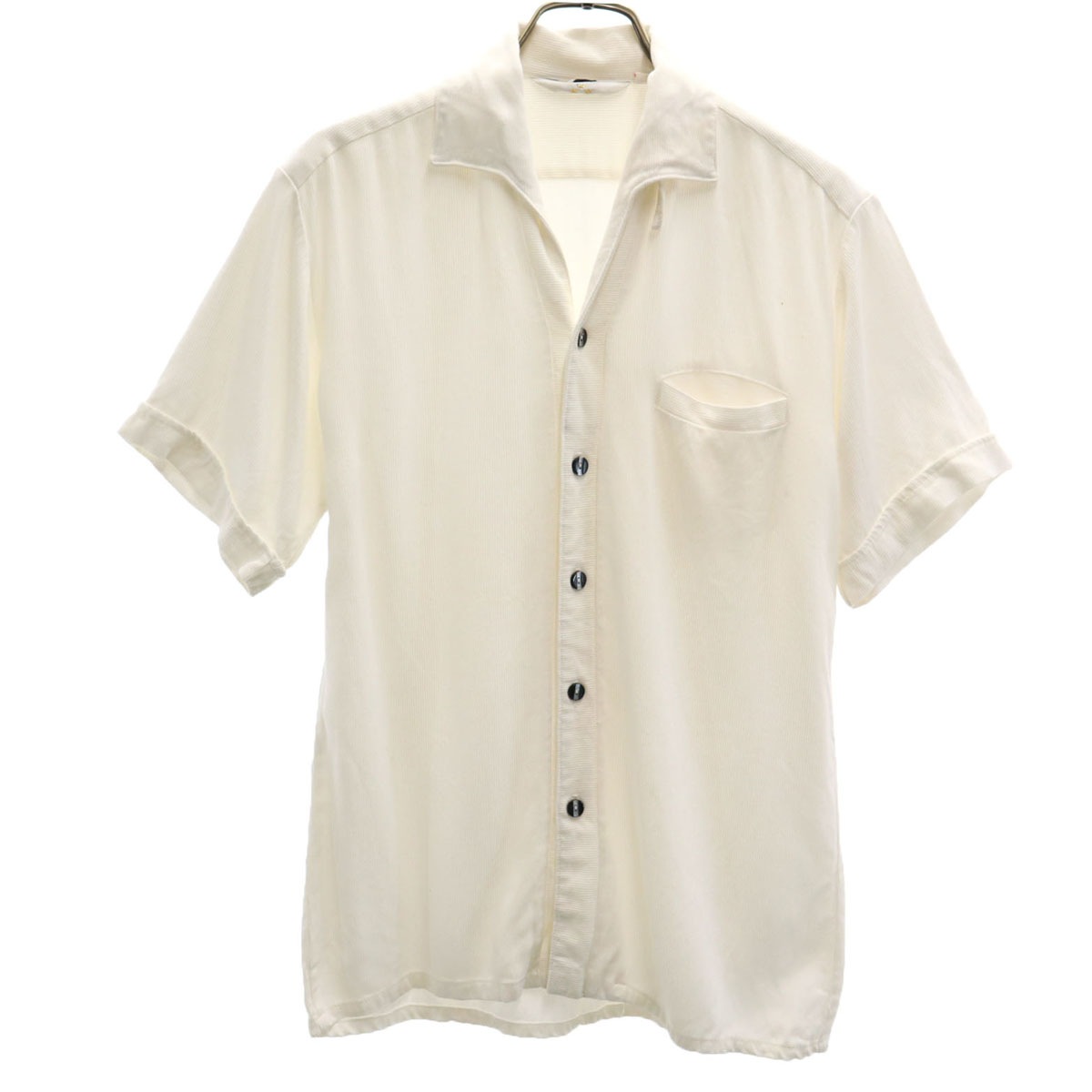 MR.JACK ミスタージャック 50s 60s ヴィンテージ イタリアンカラー 半袖 オープンカラーシャツ S ホワイト メンズ 古着