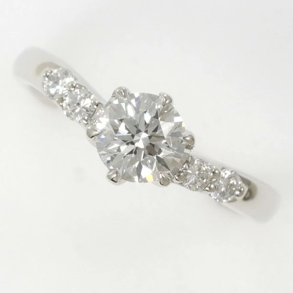 PT900 プラチナ リング 9号 ダイヤ 0.598 VS1 ダイヤ 0.15 鑑定書 中古