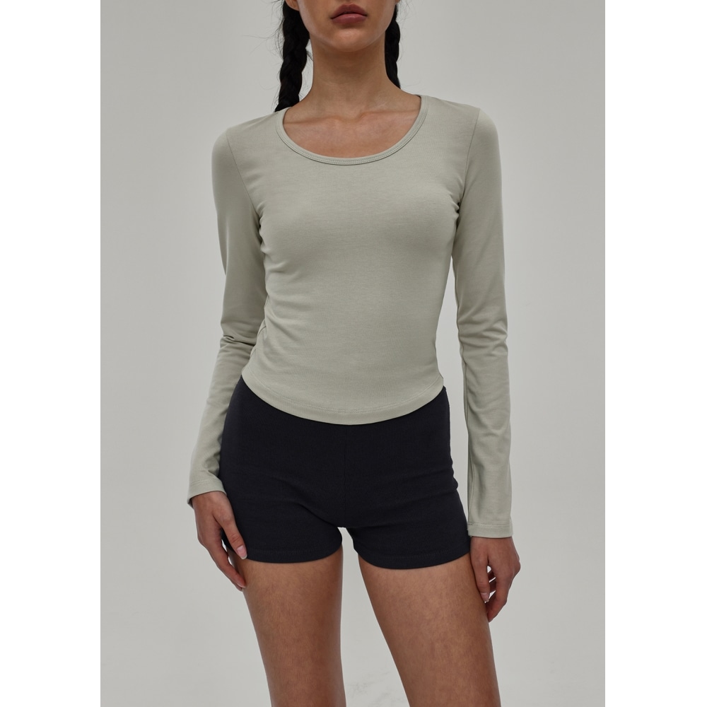 ブラックアップ [B-BASIC] ベーシックコットンモーダル Uネックロングスリーブ T シャツ (2サイズ) 5,345円