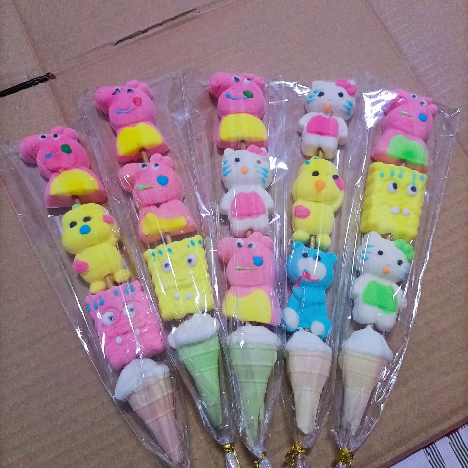 50Pcs 綿ひょうたん 漫画マシュマロアニメグミ串