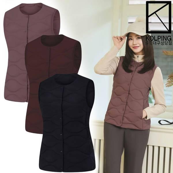 女性 冬 軽量 羽毛抜け防止 ウェロン 超軽量 Vネック パディングベスト KWV7630W アンデス