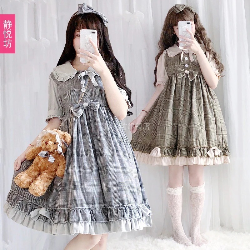 半袖ロリータドレスソフトガールドレスロリータかわいい日本の甘いロリータOPプリンセススカート女性