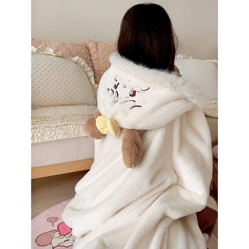 メガ割Mikko秋冬マント保温かわいい子犬帽子オフィス毛布ぬいぐるみ羊店