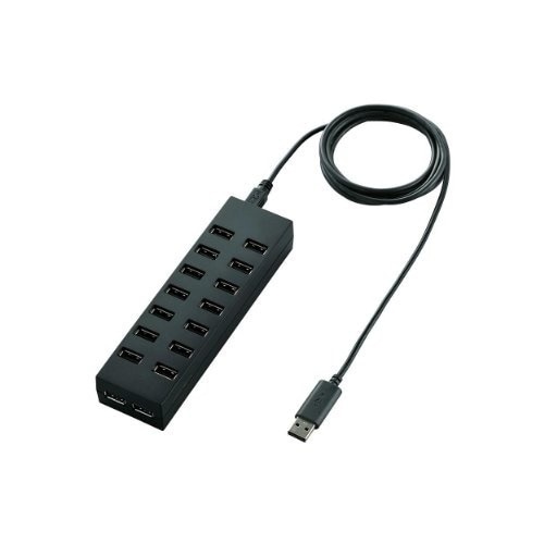 USBハブ USB2.0対応 16台接続できる セルフ/バスパワー両対応 16ポート 1.5m ブラック U2H-Z16SBK