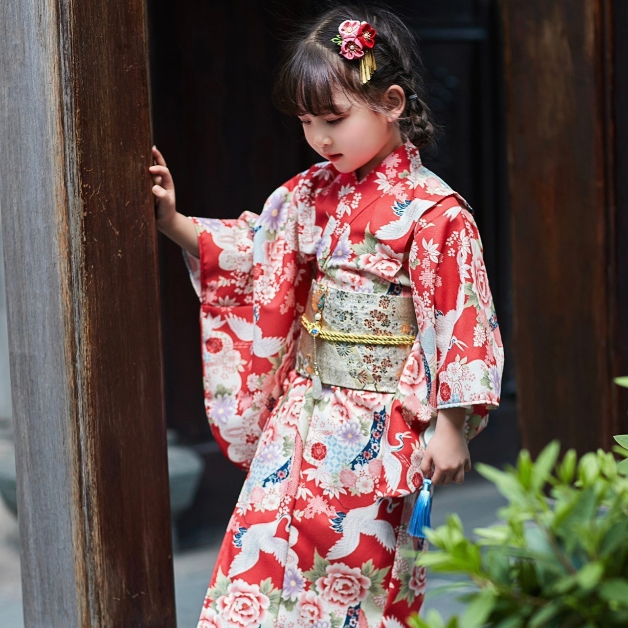 【送.料.無.料.急速発送】和服女の子和服子供浴衣子供さくら赤 5,685円