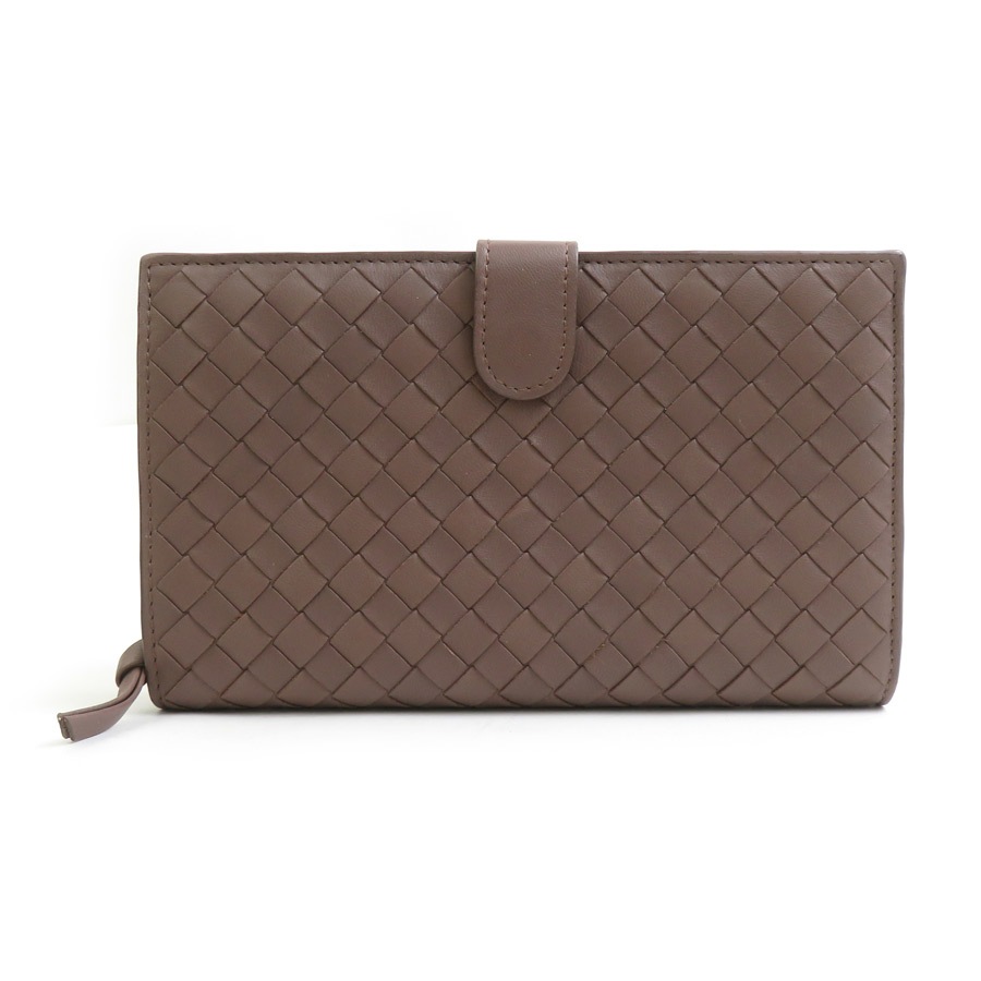 ボッテガヴェネタ BOTTEGAVENETA 二つ折り財布 イントレチャート レザー ライトブラウン ユニセックス h31782g