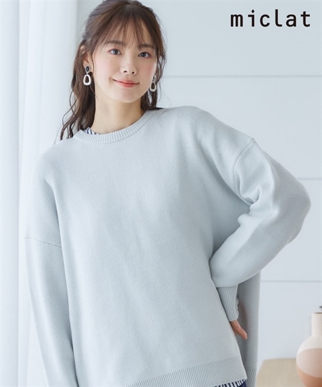 ニット 大きいサイズ　クルーネックニットトップス　miclat 5,403円