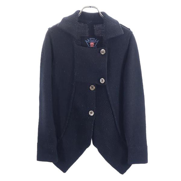 ニット ウールジャケット M ブラック系 レディース