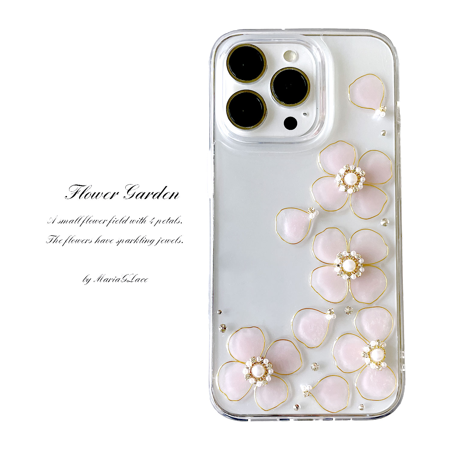 Galaxy S22 Ultra SC-52C SCG14 FlowerGarden スマホケース クリア お花 クリアケース 全機種対応 パステル 透明 スマホカバー ハードケース 可愛い キラキラ