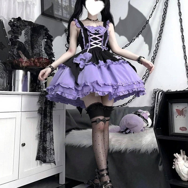 ロリータドレス ロリータドレス ハロウィン リトルウィッチ ロリータJSK ホルターネックドレス