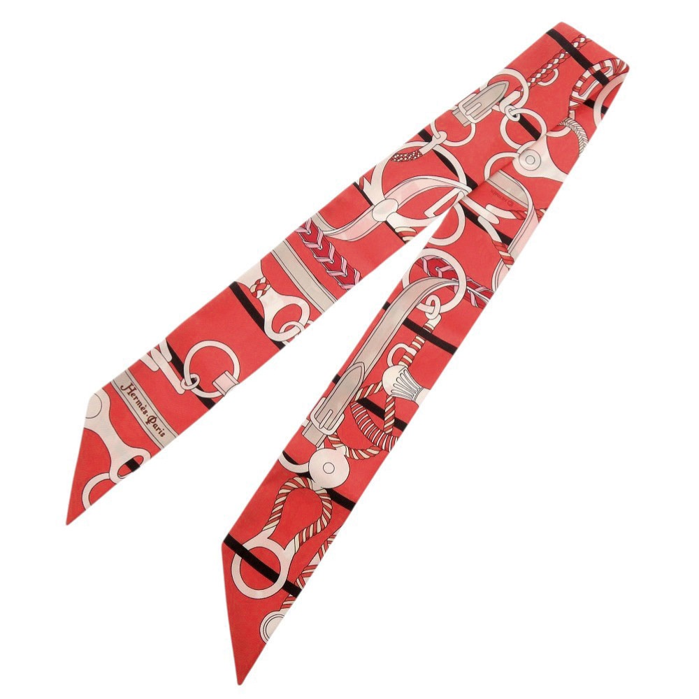 美品 ツイリー PANOPLIE EQUESTRE スカーフ シルク/シルク レッド 0152【中古】 レディース