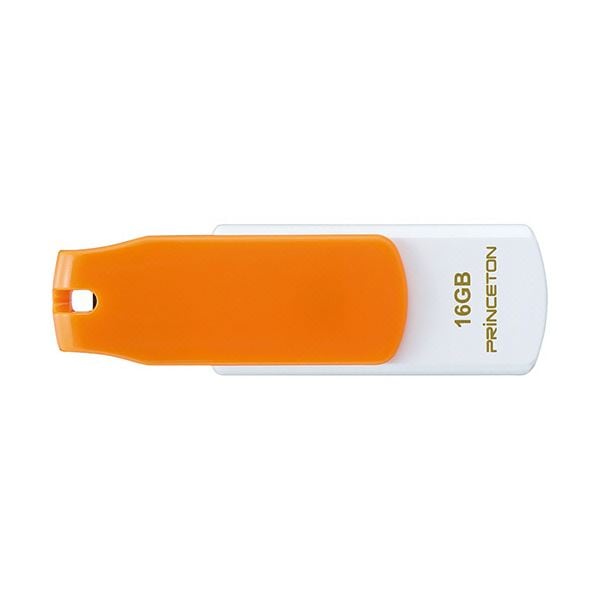 （まとめ）プリンストン USBフラッシュメモリーストラップ付き 16GB オレンジ/ホワイト PFU-T3KT/16GRTA 1個[x3セット]