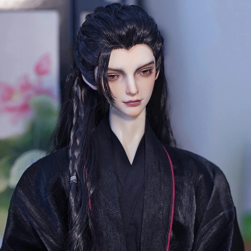 BJD ドールウィッグ 古風スタイル ロング パーマ ブラック ブラウン SD/小顔SDサイズ人形用ウィッグ