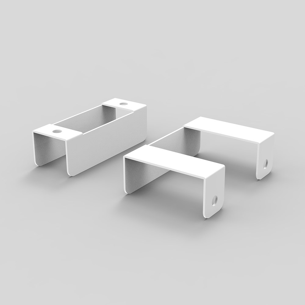 （まとめ買い）キャスター付きアクリルパーティション用ストレート連結金具 ホワイト PTS-SR01W [x3]