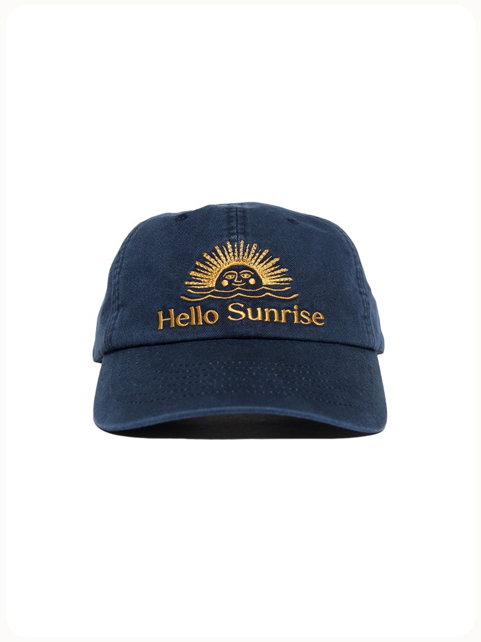 HELLO SUNRISE Washed OG Logo Ball Cap Navy