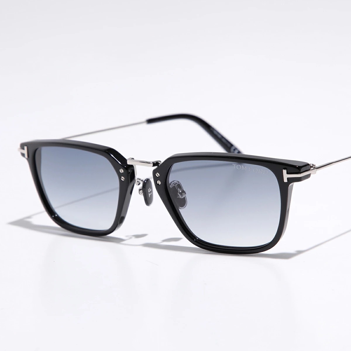 TOM FORD トムフォード サングラス TF1042-D FT1042-D メンズ スクエア セルフレーム メタルテンプル Tロゴ 眼鏡 メガネ アイウェア カラー2色