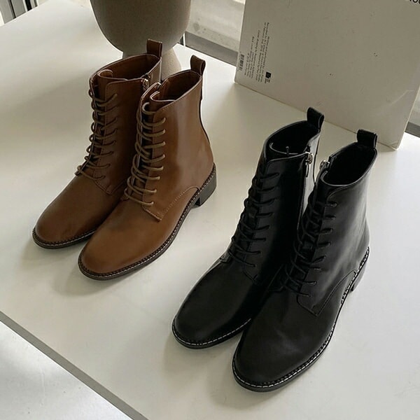 ショートブーツ レースアップ サイドジップ スクエアトゥ 7,774円