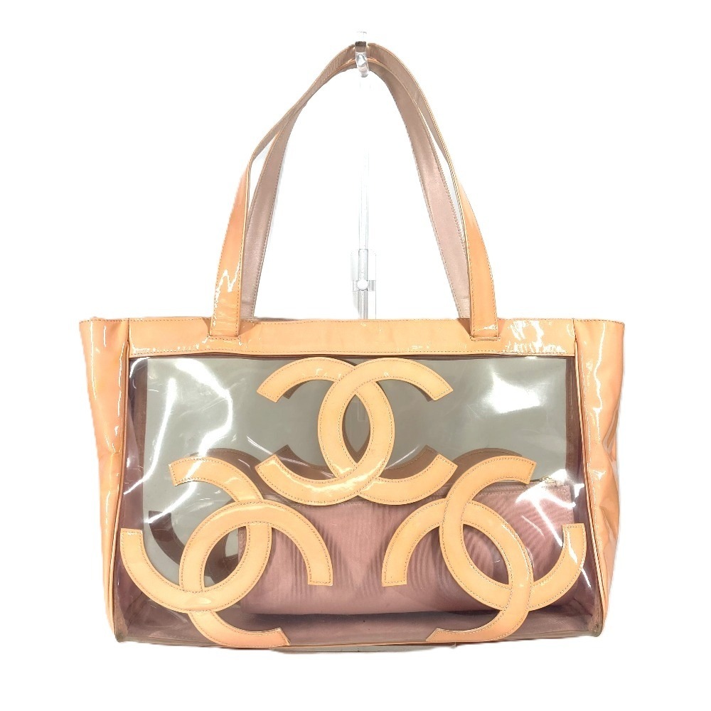 ショルダーバッグ トリプルココ CC ココマーク トートバッグ カバン 肩掛け ポーチ付き ビニール ピンク