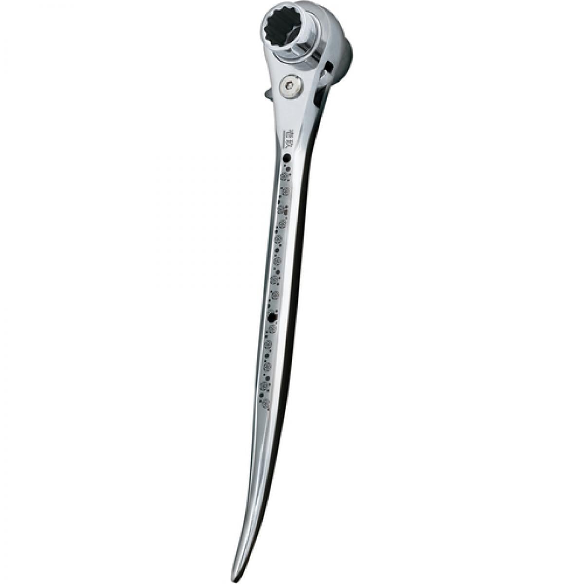 イチネン マストツール ラチェットレンチ 19/24 桜 曲がり 八角形状グリップ シルバー