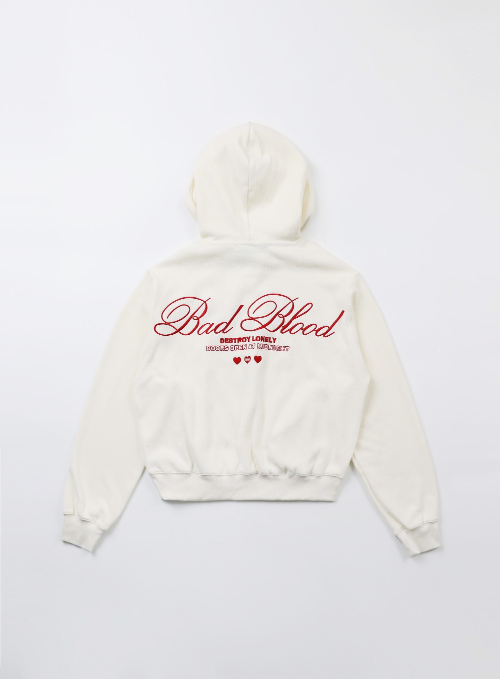 【BADBLOOD】[UNISEX] CLASSIC LOGO HOODIE : CREAM WHITE