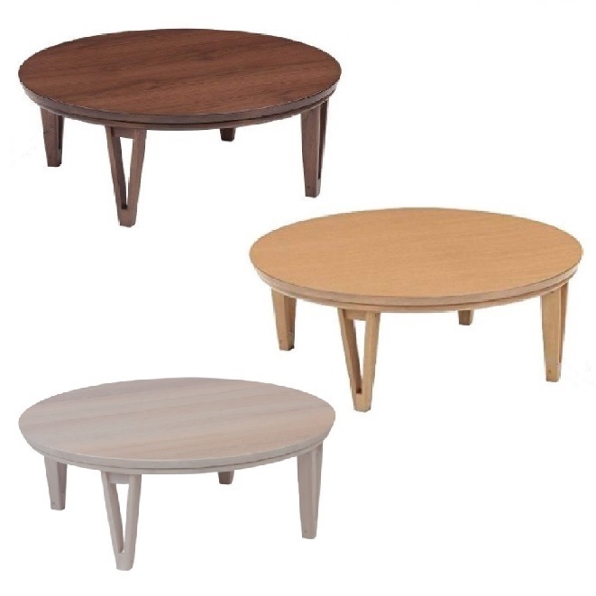 こたつ 90 丸型 円形 円型 コタツ 本体 木製 アーバンII URBAN ナチュラル オーク こたつテーブル 座卓 天然木 突板 ブラウンウォールナット おしゃれ 丸 大型