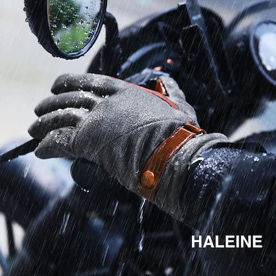 ダウンファブリック オイルレザー メンズ 手袋 グローブ 防風 防水 本革 HALEINE 牛革 サーモライトフリース ボア 男性用 裏ボア 秋 冬 ブランド アレンヌ ギフト プレゼント 7F (0