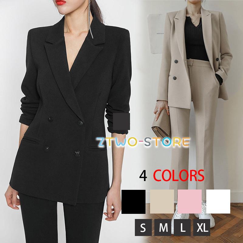 [即納あり] 「超お得」パンツ レディース 2点セットパンツ黒 韓国長袖 ジャケット＋パンツス一ツ夏物入園式パーティー 通勤結婚式XL新作 6,679円