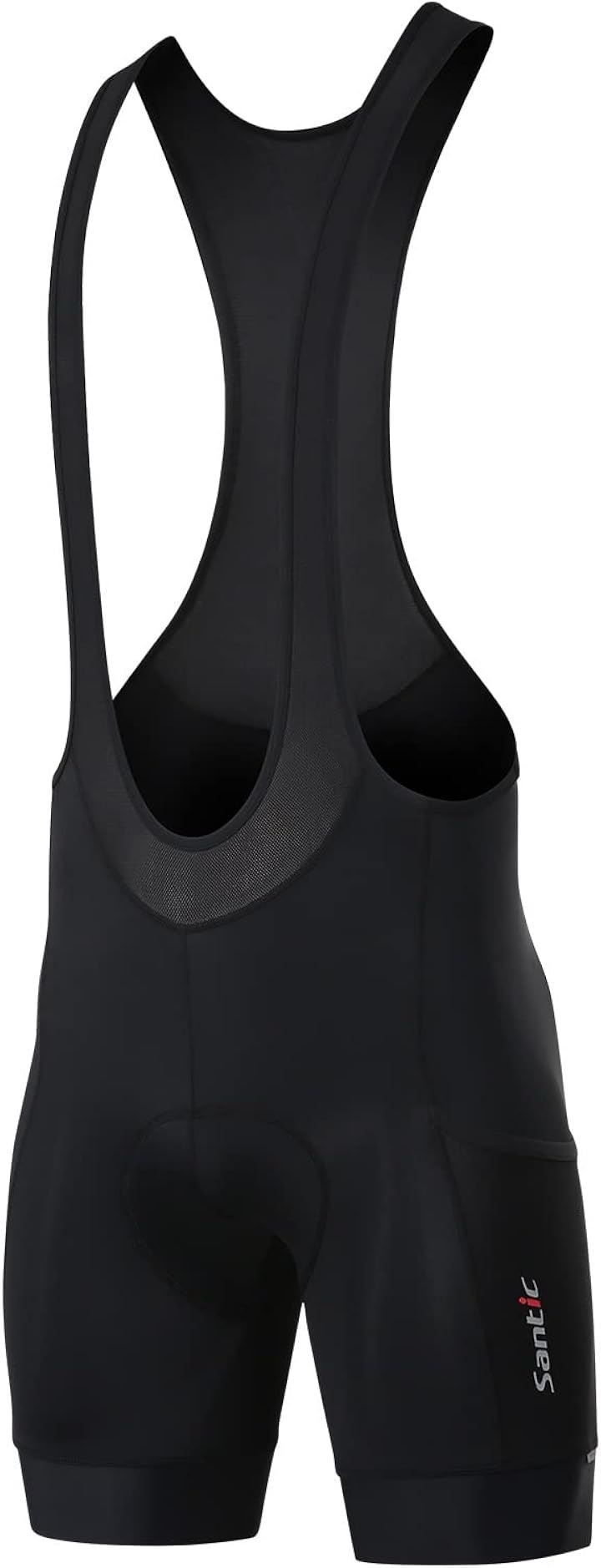 ビブショーツ ビブパンツ メンズ サイクルウエア 夏用 自転車 パッド付き 吸汗速乾(ブラック, 2XL)