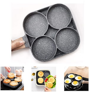 目玉焼き フライパン 4穴卵フ ライパン ガス対応 お手入れ簡単 丸型 目玉焼き用 IH対応 フライパン 焦げ付き防止 アルミ合金製 家庭用 業務用
