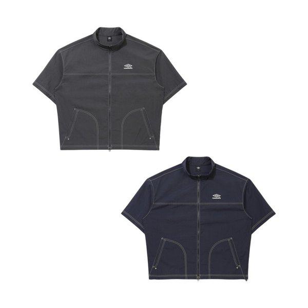 【国内店舗版】クリスピー・タスラン スタンドネック 半袖 フルジップ ジャケット 択1-2color