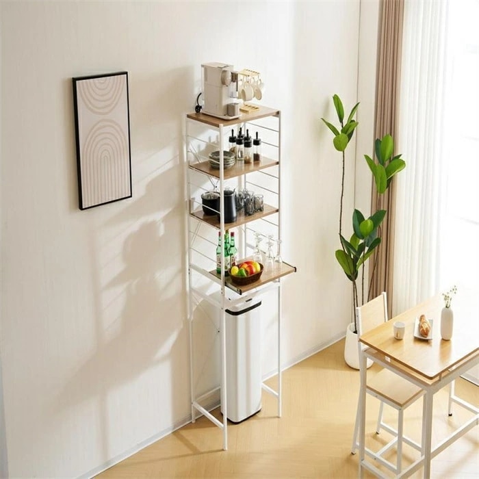 超目玉新品 レンジ台 食器棚 4段 スライド棚 キッチン収納 台所収納 レンジボード 収納棚 キッチンラック レンジラック レンジ台 キッチンボード キッチンラックオープンラック 収納ラック 一人暮らレンジ台