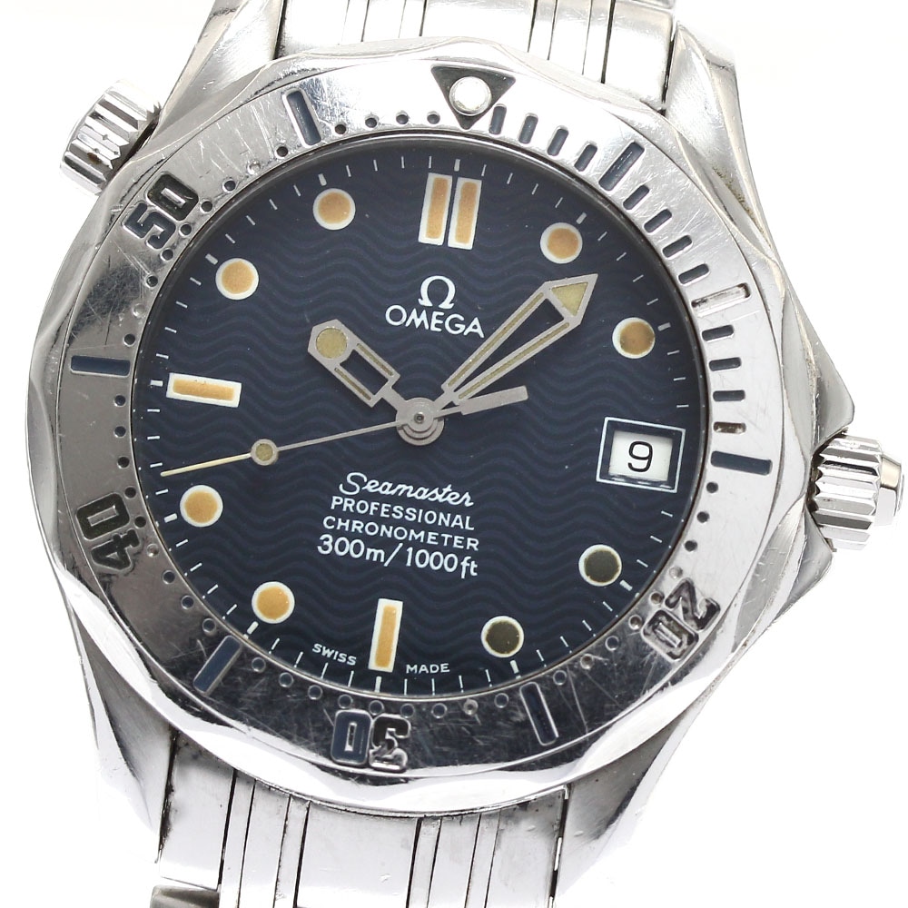 ベルト訳あり オメガ OMEGA 2552.80 シーマスター ダイバー 300M デイト 自動巻き ボーイズ 箱付き_883207【中古】