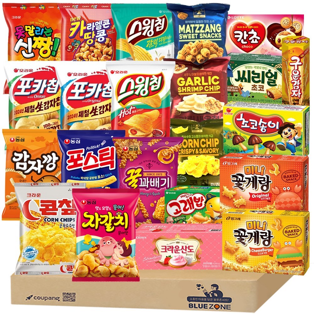 韓国のソソスナック22種（砂利甘カン クルクァ ポティックフォーポア スイング炒め+スウィングガルディ+ガーリックエビコーンチップマッチャン+カンチョ+シリアル+コーンチップ+カタン+シンチャン+初送