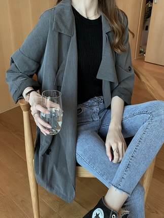 ジャケット アウター レディース 前開き 長袖 羽織 襟付き 膝上 かわいい シンプル カジュアル 上品 こなれ感 クール 無地 春 通勤 通学 デート お出かけ 旅行 楽ちん 体型カバー 普段使い