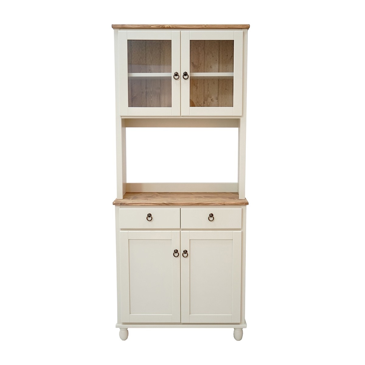 フレンチカントリー家具 食器棚 カップボード 幅78 ホワイト