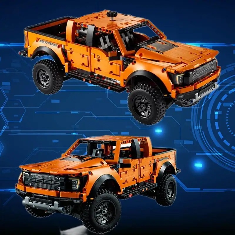 子供のためのオフロード車のビルディングブロック テクニカルピックアップ車 レンガのおもちゃの組み立て 男の子へのギフト 1:10 F-150