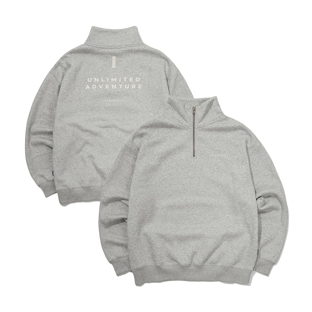 URBANAGEアンリミテッドハーフジップメラングレー
