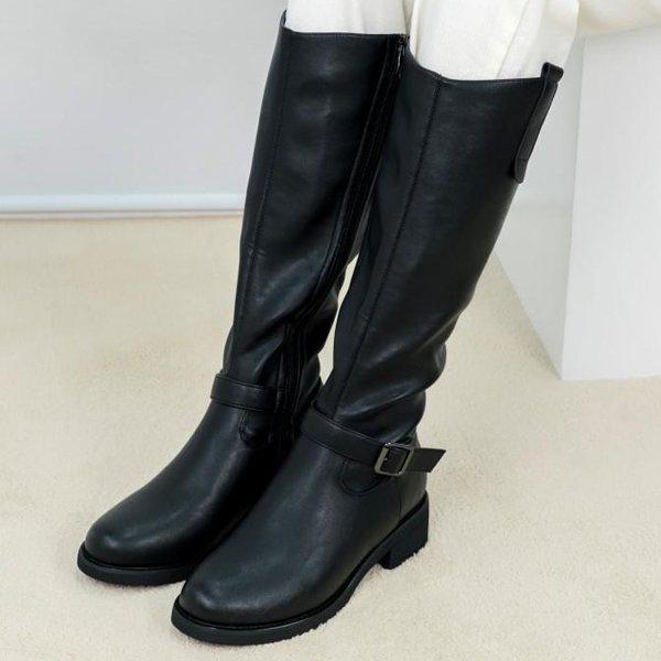 スパン サックス 冬 女性 女子 アンクル ウェスタン ロングブーツ 4.5cm smp544_P412596712