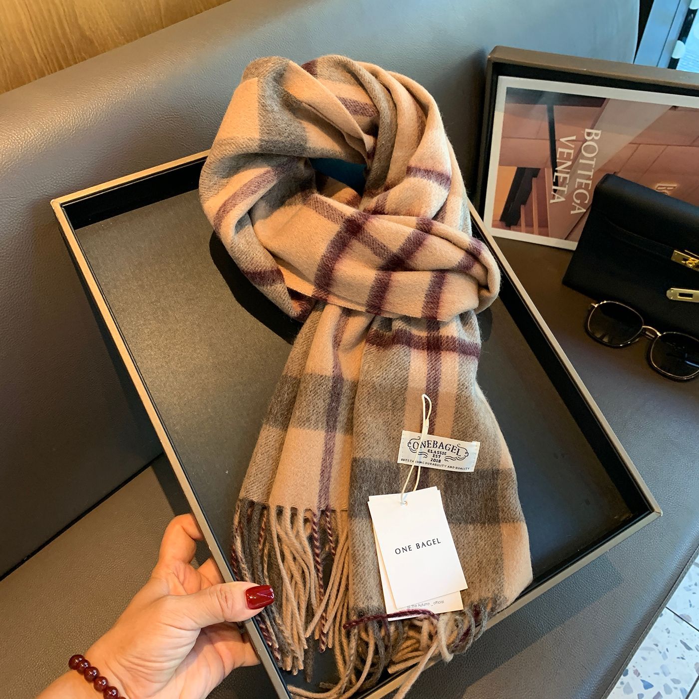 10個セット カシミヤマフラーレディースロング秋冬チェックマフラー彼氏の誕生日プレゼント