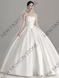 G フランス式胸拭きウェディングドレス花嫁2024新型ウェディングドレス夏-20