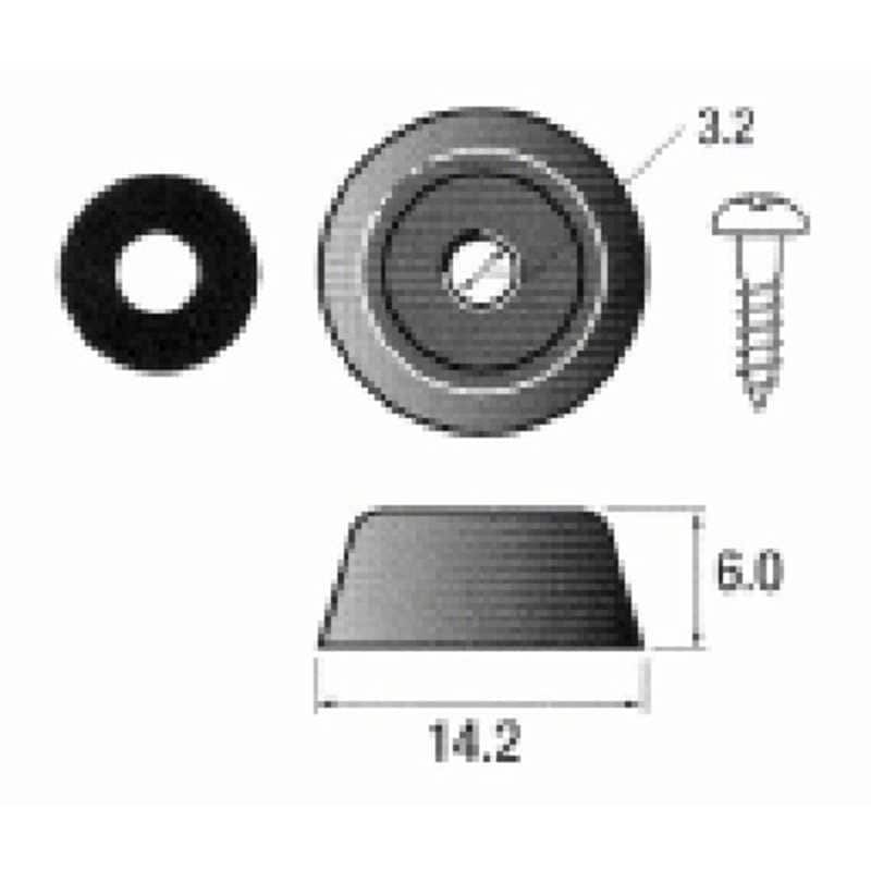 福井金属工芸　額縁用裏ゴム5分 黒 500個入　NO.6323
