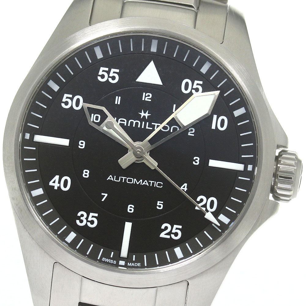 ハミルトン HAMILTON H762150/H76215130 カーキ パイロット 自動巻き メンズ 良品 箱・保証書付き_850122【中古】