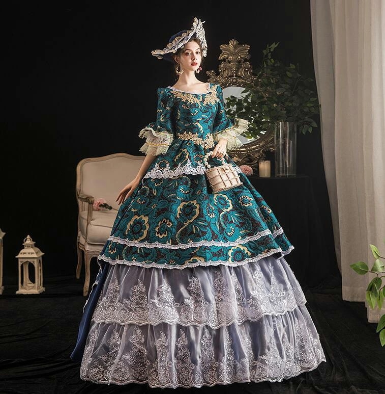 大ヒット中 宮廷ドレス 貴婦人ドレス 高級感 ヨーロッパ風ドレス 帽子付き オペラ声楽 ステージ衣装 撮影 演劇 文化祭 ロングドレス クリスマス 学園祭 舞踏会 お嬢様ワンピース 演奏会 華やか 貴