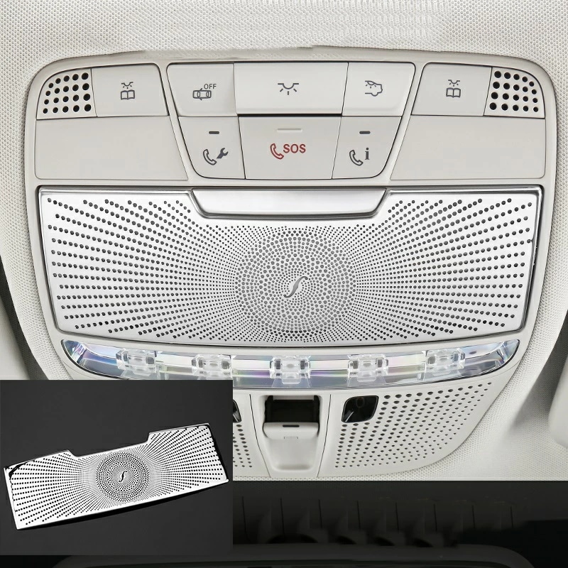 メルセデス ベンツ 新型 Cクラス Eクラス GLC 専用 ルームランプフレームカバー ステンレス メッキ 1PCS