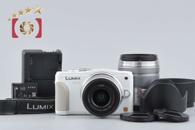 LUMIX DMC-GF6 ホワイト + 14-42mm f/3.5-5.6 H-FS1442A + 45-150mm f/4-5.6 H-FS45150 シャッター回数僅少